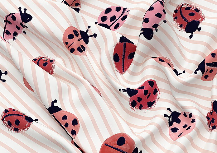 Wee Blue Bell Little Ladybirds, Poppy - Roman Blind - Image 4